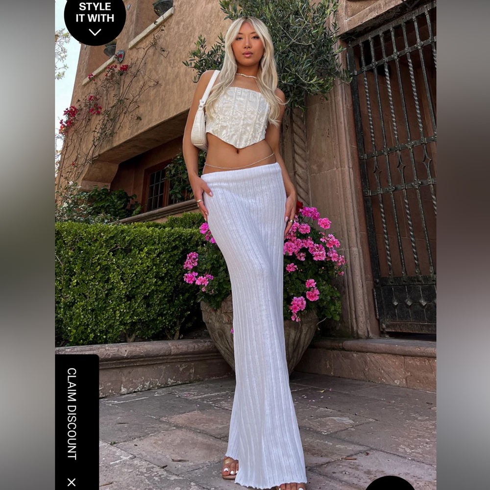 PRINCESSPOLLY WHITE MAXI SKIRT